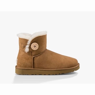 Botas UGG Mini Bailey Button II Mulher Marrom | PT-YWAZC